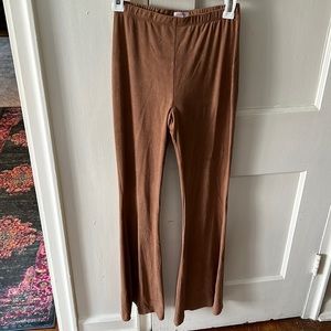 Bell bottom suede pants